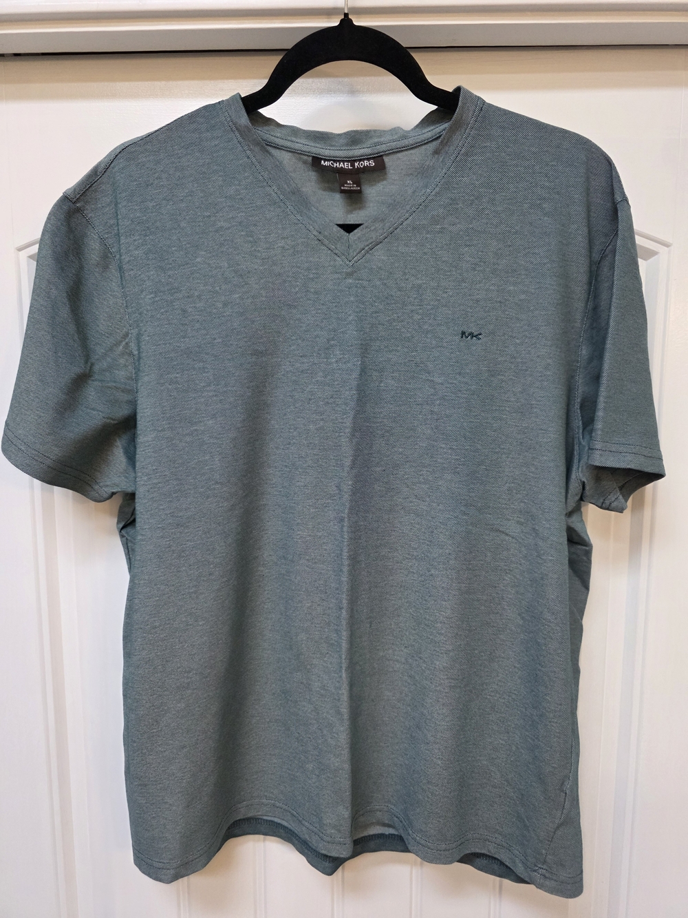 Michael Kors Menās V-Neck T-Shirt in Teal Green - Sz XL